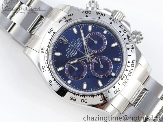 116509 OMF DIAL SS BEST ON A7750 DAYTONA BLUE MOVEMENT) SS STICK BRACELET (SLIM EDITION 1219